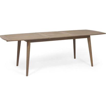 Outdoor Acacia Wood Expandable Dining Table, Gray