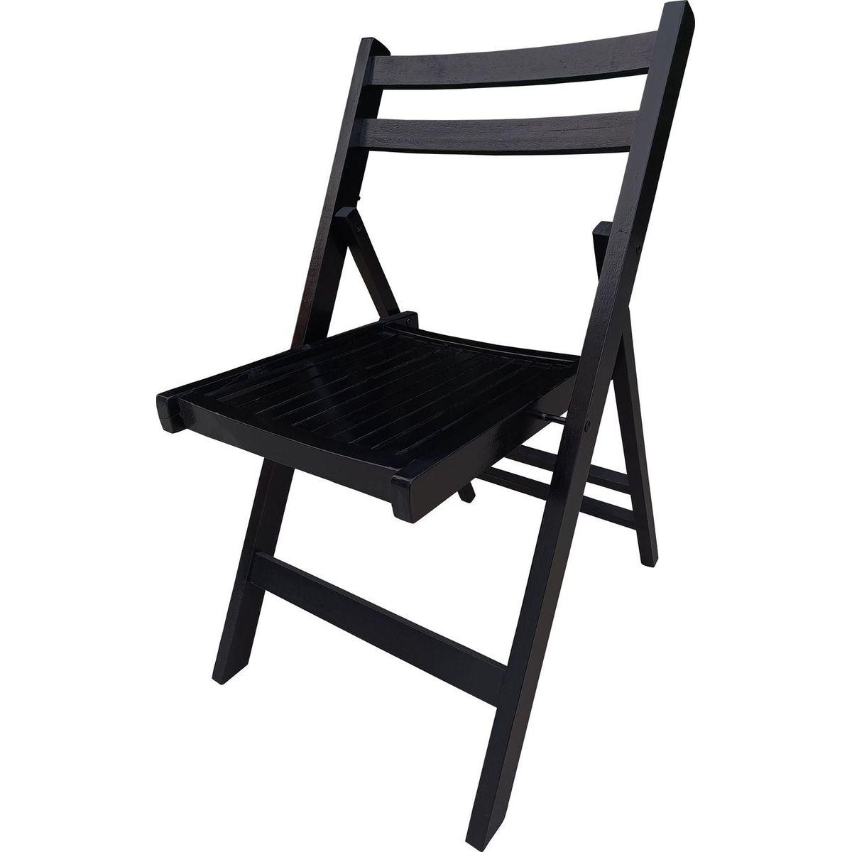 Furniture Slatted Wood Folding Special Event Chair - black, Set of 4, FOLDING CHAIR, FOLDABLE STYLE