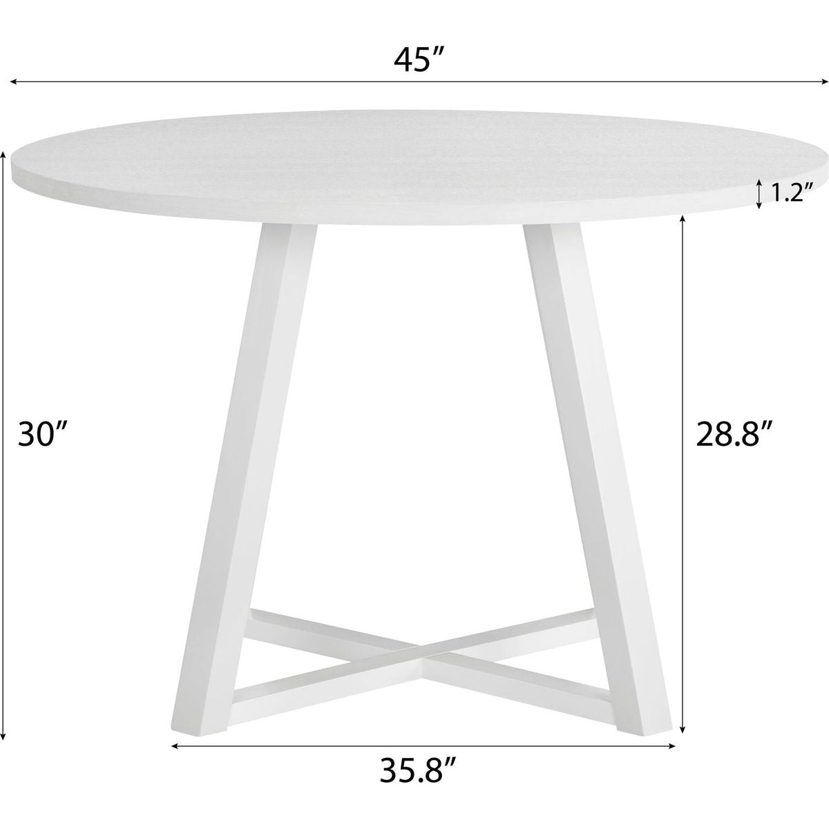 Varna 5-Piece Round Dining Set, Trestle Dining Table with 4 Stylish Chairs
