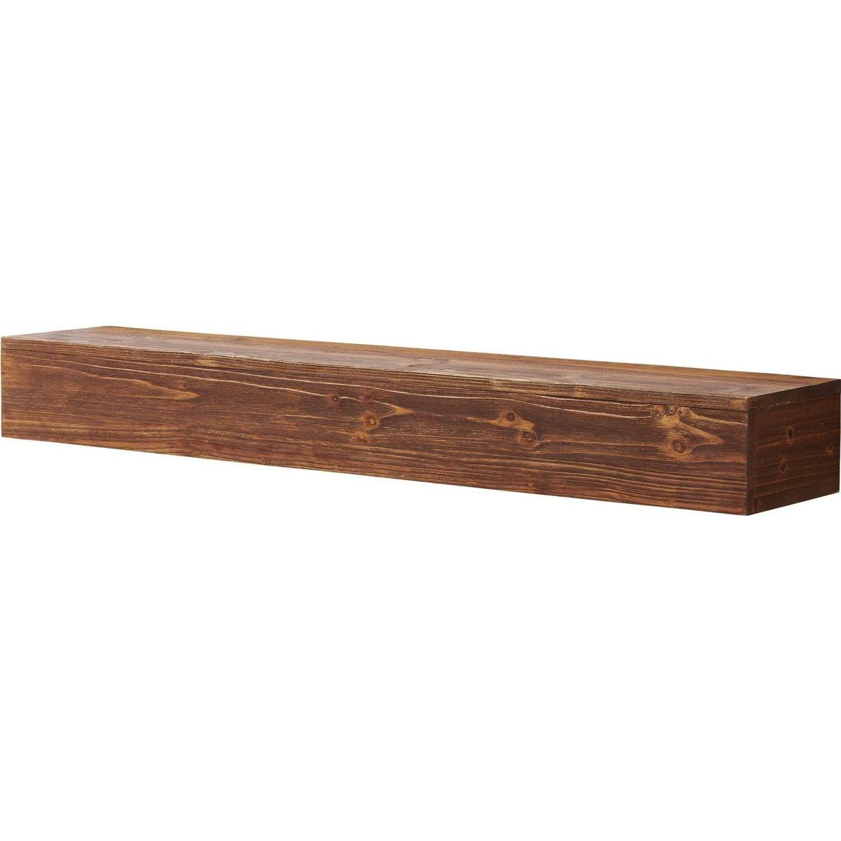 72" Rustic Wood Fireplace Mantel,Wall-Mounted & Floating Shelf for Home Decor