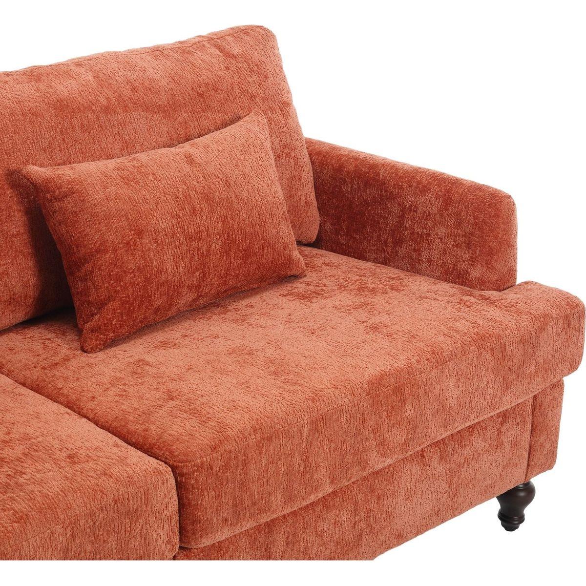 Modern chenille Fabric Loveseat, 2-Seat Upholstered Loveseat Sofa Modern Couch