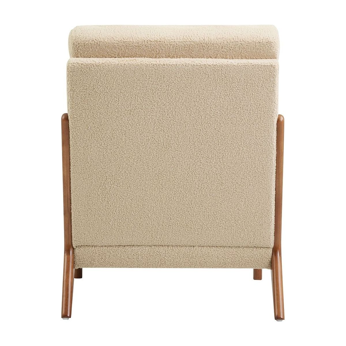 Modern Teddy Fabric Accent Chair,Oak Wood Frame Armchair for Living Room