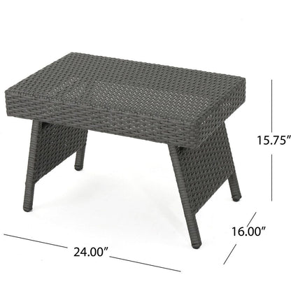 SALEM PE WICKER SNACK TABLE