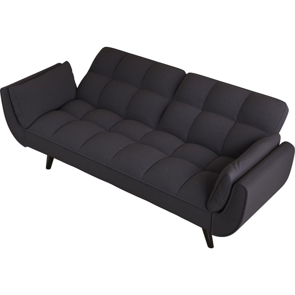 57 "black sofa Soft two armrests throw pillow pillow comfortable fit apartment bedroom small space