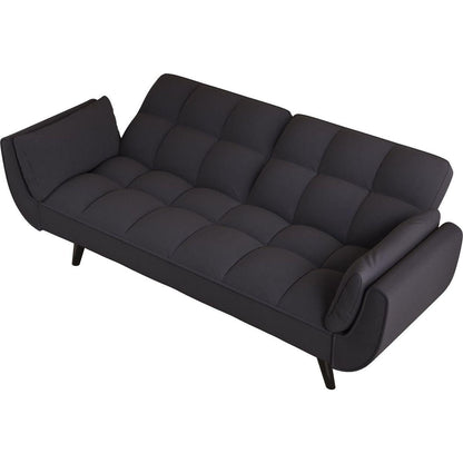 57 "black sofa Soft two armrests throw pillow pillow comfortable fit apartment bedroom small space