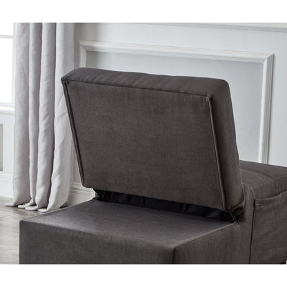 Living Room Bed Room with Grey Linen Fabric Recliner Chair Bed