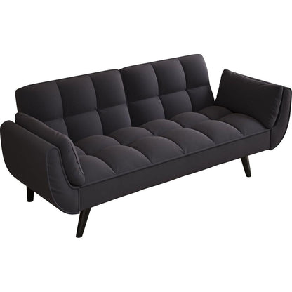 57 "black sofa Soft two armrests throw pillow pillow comfortable fit apartment bedroom small space