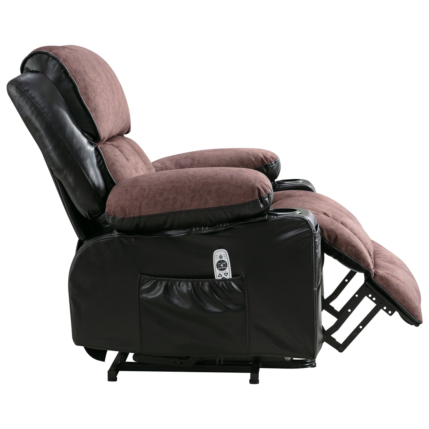 Power Lift Recliner Chair Recliners for Elderly with Heat and Massage Recliner Chair for Living Room with Infinite Position and Side Pocket,USB Charge Port.BLACKBROWN