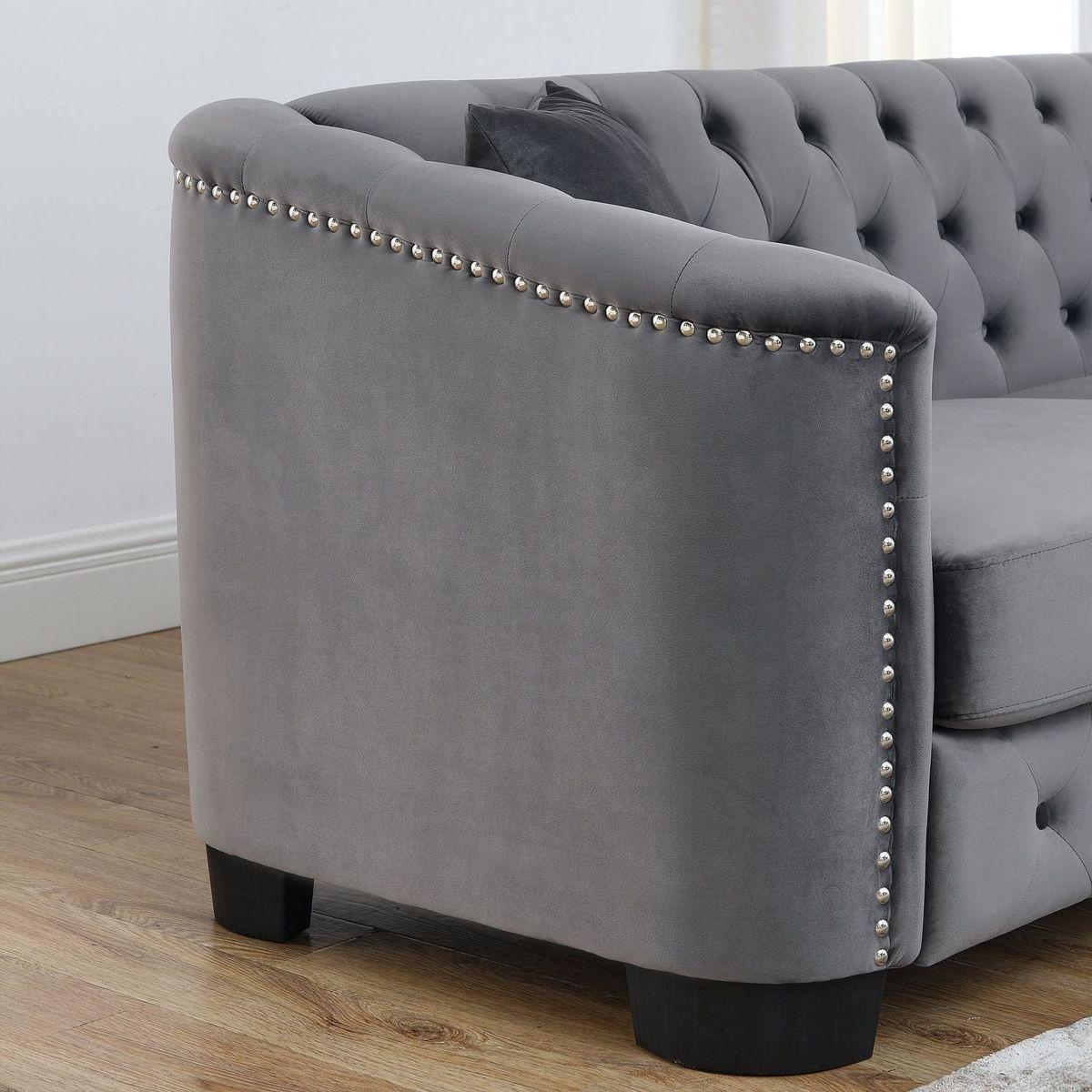 3-seater + 2-seater Combination sofa.Velvet Grey
