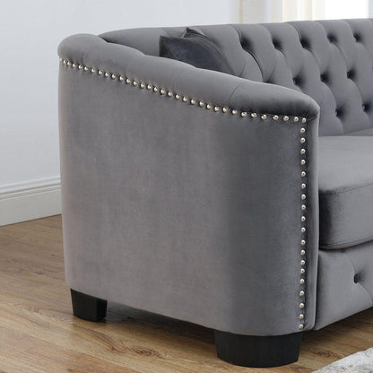 3-seater + 2-seater Combination sofa.Velvet Grey