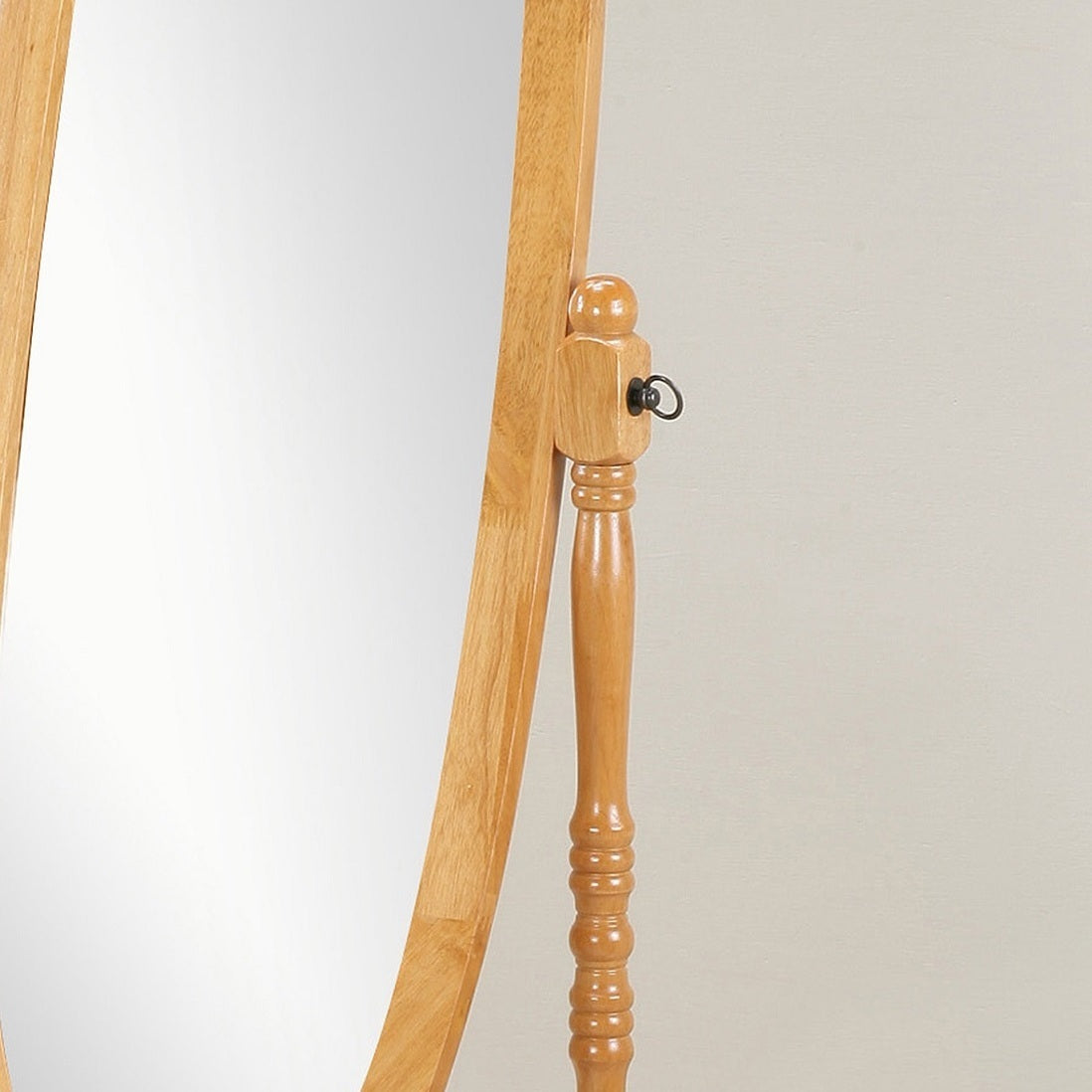 Traditional Queen Anna Style Wood Floor Cheval Mirror, Oak Finish - Streamdale Furniture