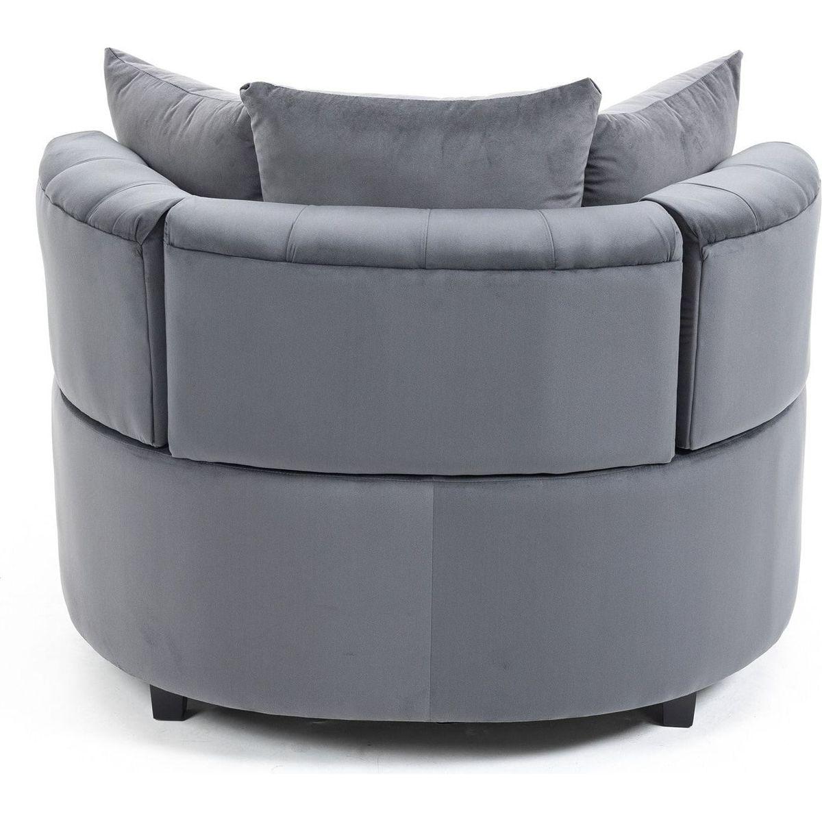 Accent Chair / Classical Barrel Chair for living room / Modern Leisure Chair (Grey)