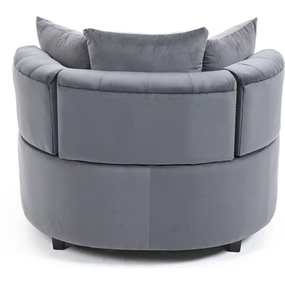 Accent Chair / Classical Barrel Chair for living room / Modern Leisure Chair (Grey)