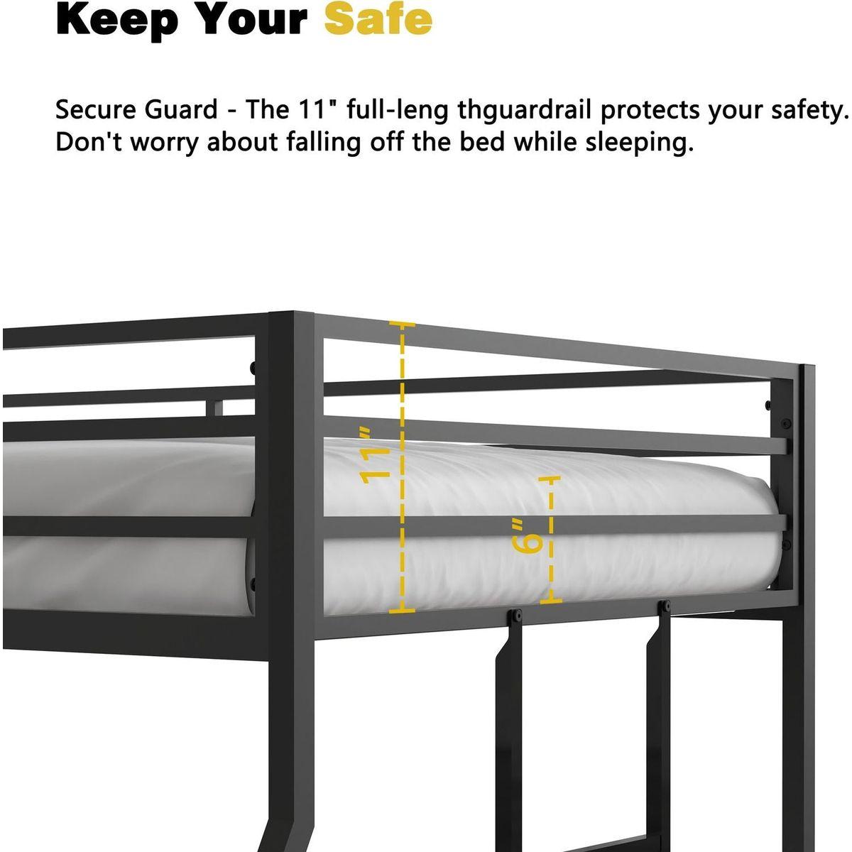 Same as original B083124171 Adam Sturdy Twin over Full Metal Bunk Black for Kids and Adult, Low Profile and Easy Climbing with Stable Ladder