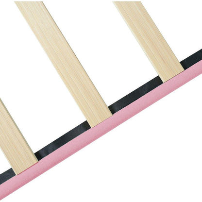 Full Size Upholstered Platform Bed Frame with Modern Button Tufted Linen Fabric Headboard, No Box Spring Needed, Wood Slat Support, Easy Assembly, pink