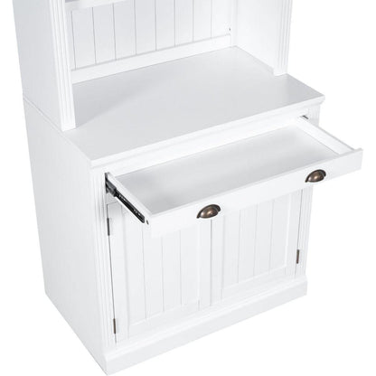 83.4"Tall Bookshelf with LED Lighting, Modern Bookcase with 2 Doors and 1 Drawer,Storage Bookcase with Open Shelves for Living Room,Home Office,White