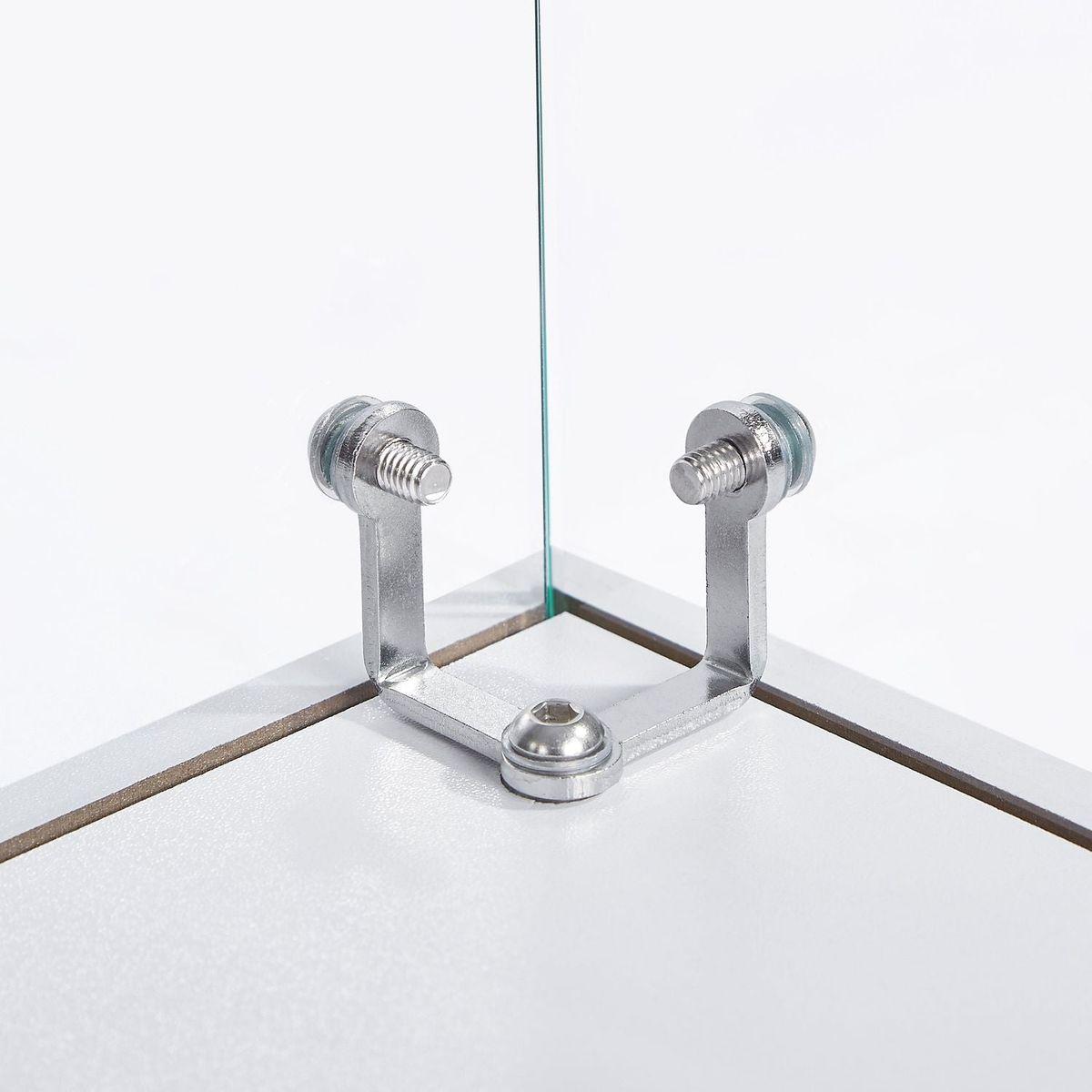 4-Tier Glass Display Cabinet, Double Door Glass Cabinet, Four Partitions, Two Locks, Floor Standing Storage Cabinet for Living Room, Bedroom, Showroom and Office, White, 31.5"L x 14.2"W x 66.3"H