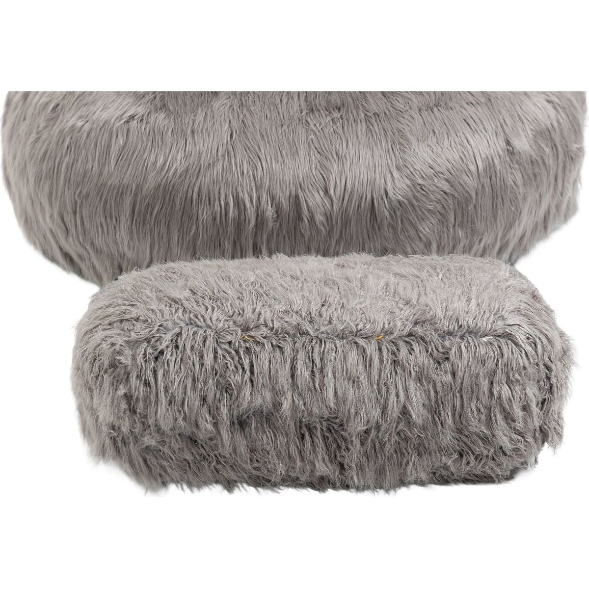 Bean Bag Chair Faux fur Lazy Sofa /Footstool Durable Comfort Lounger High Back Bean Bag Chair Couch for Adults and Kids, Indoor