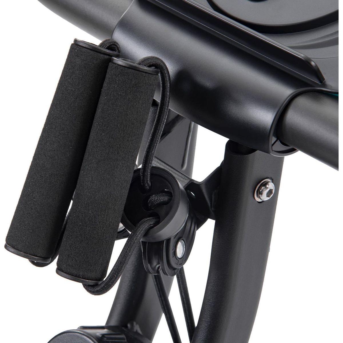 Folding Exercise Bike, Fitness Upright and Recumbent X-Bike with 16-Level Adjustable Resistance, Arm Bands and Backrest