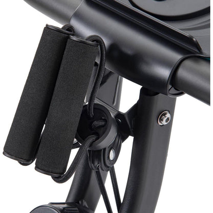 Folding Exercise Bike, Fitness Upright and Recumbent X-Bike with 16-Level Adjustable Resistance, Arm Bands and Backrest