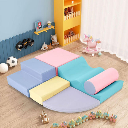 Soft Climb and Crawl Foam Playset 6 in 1, Soft Play Equipment Climb and Crawl Playground for Kids,Kids Crawling and Climbing Indoor Active Play Structure