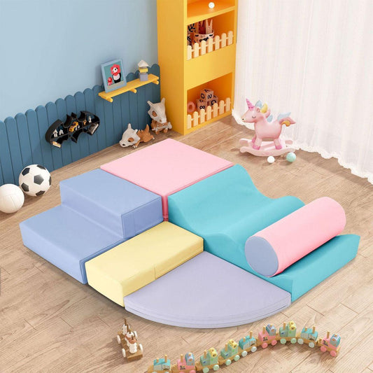 Soft Climb and Crawl Foam Playset 6 in 1, Soft Play Equipment Climb and Crawl Playground for Kids,Kids Crawling and Climbing Indoor Active Play Structure