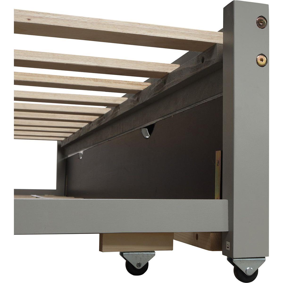 Extending Daybed with Trundle, Wooden Daybed with Trundle, Gray