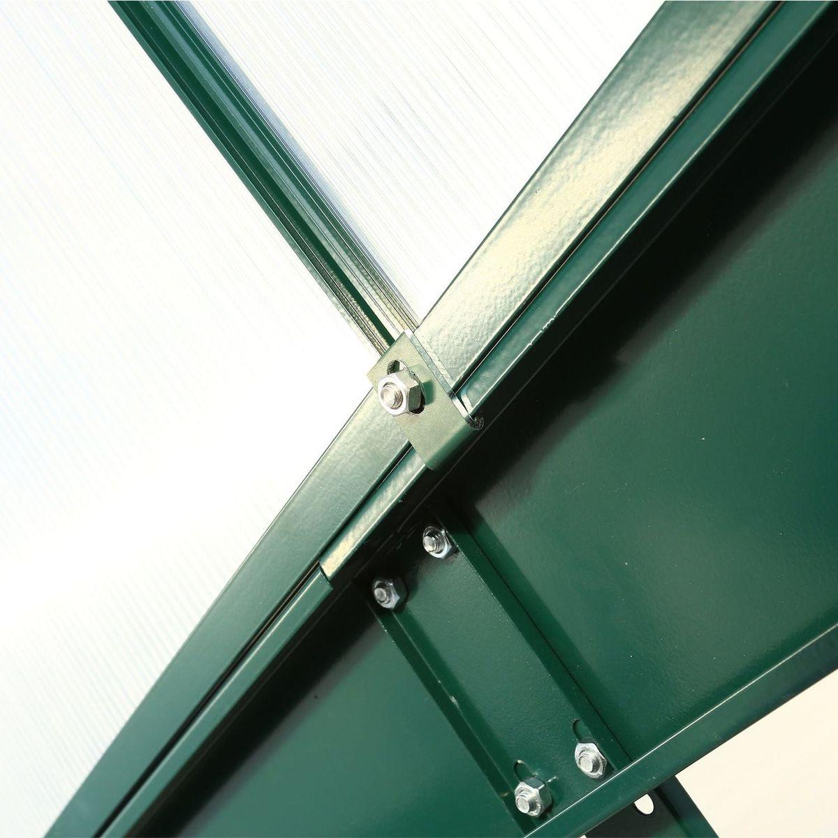 6.3'x6.2'x7' Polycarbonate Greenhouse, Heavy Duty Outdoor Aluminum Walk-in Green House Kit with Rain Gutter, Vent and Door for Backyard Garden, color green