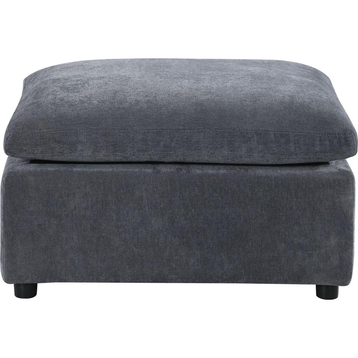 Modern Upholstered Square Modular Ottoman for Sectional Sofa,Sectional Sofa Couch, Chenille Grey
