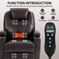 Up to 350lbs Okin Motor Power Lift Recliner Chair for Elderly, Heavy Duty Motion Mechanism with 8-Point Vibration Massage and Lumbar Heating, Two Cup Holders and USB Charge Port, Brown