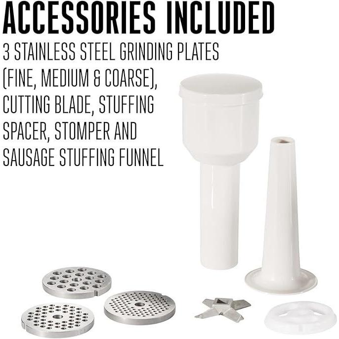 Meat Grinder & Sausage Stuffer, 570 Watt,Stainless Steel