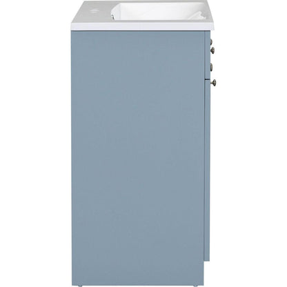 Modern 30-Inch Bathroom Vanity Cabinet with Easy-to-Clean Resin Integrated Sink in Blue