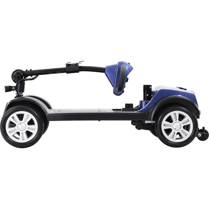 MAX SPORT BLUE 4 Wheels Outdoor Compact Mobility Scooter with 2 in 1 Cup & Phone Holder