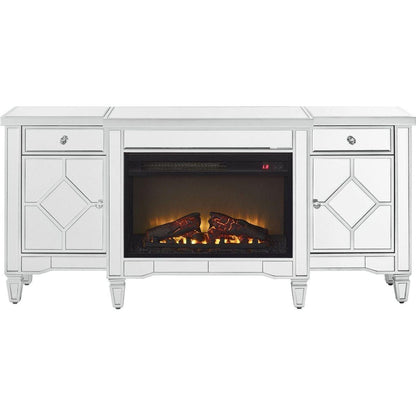 W 57" X D 15 " X H 25.6" Flash silver combination TV fireplace cabinet