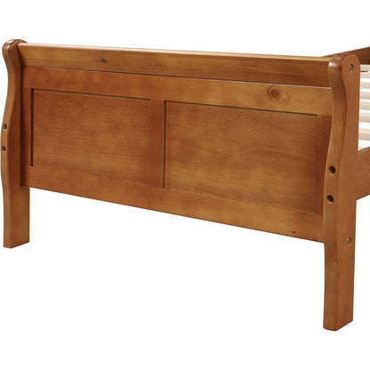 Wood Platform Bed Twin Bed Frame Mattress Foundation Sleigh Bed with Headboard/Footboard/Wood Slat Support