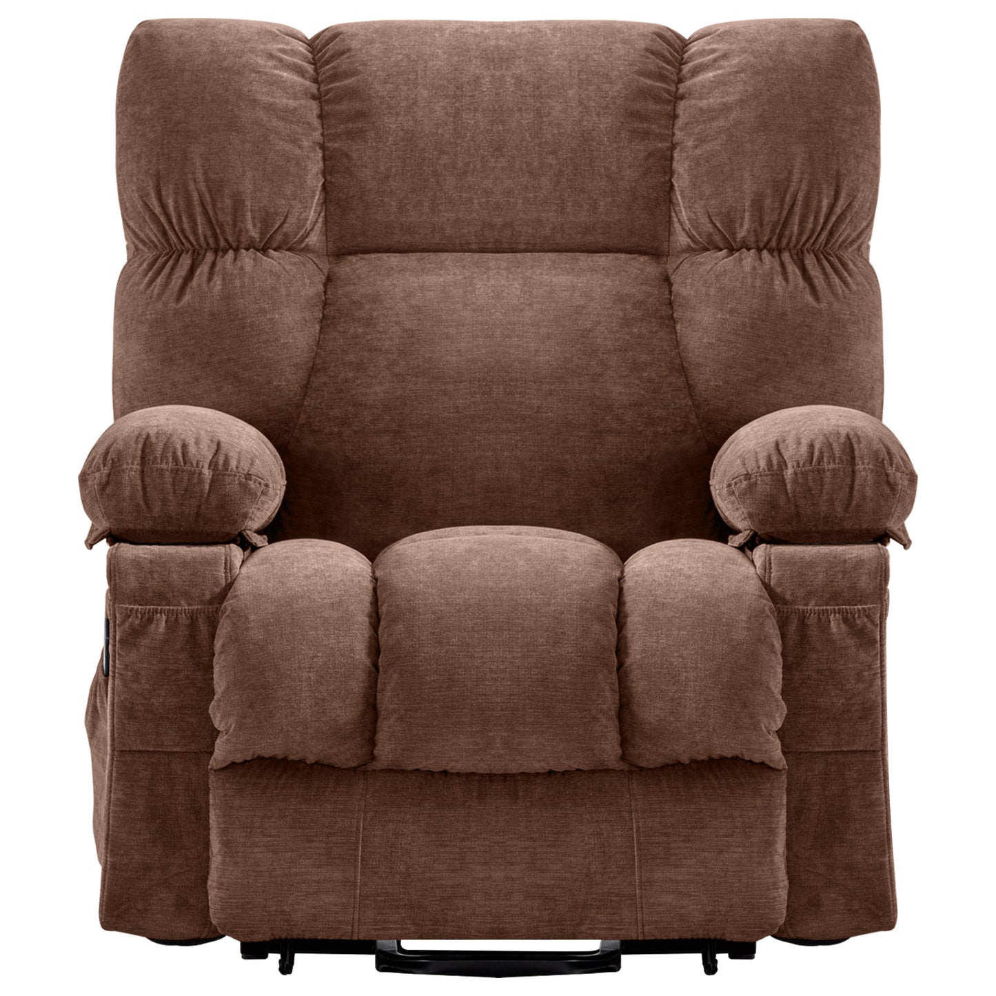 Power Lift Recliner Chair Recliners for Elderly with Heat and Massage Recliner Chair for Living Room with Infinite Position and Side Pocket,USB Charge Port,BROWN