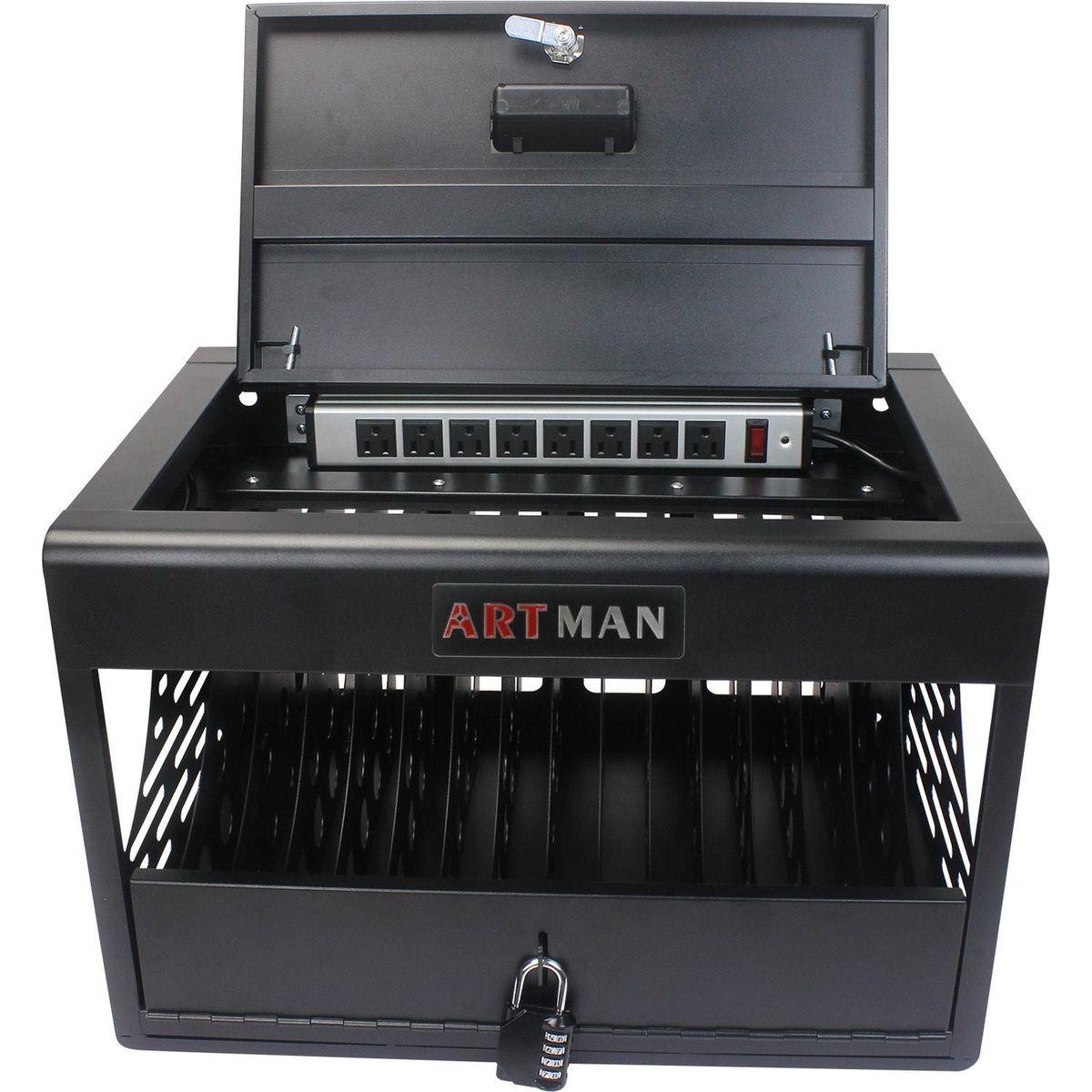 16 Bay Charging Cabinet for Laptop,Chromebook, Locking Charging Station-BLACK