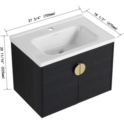 28 Inch Soft Close Doors Bathroom Vanity With Sink, For Small Bathroom,(KD-Packing)