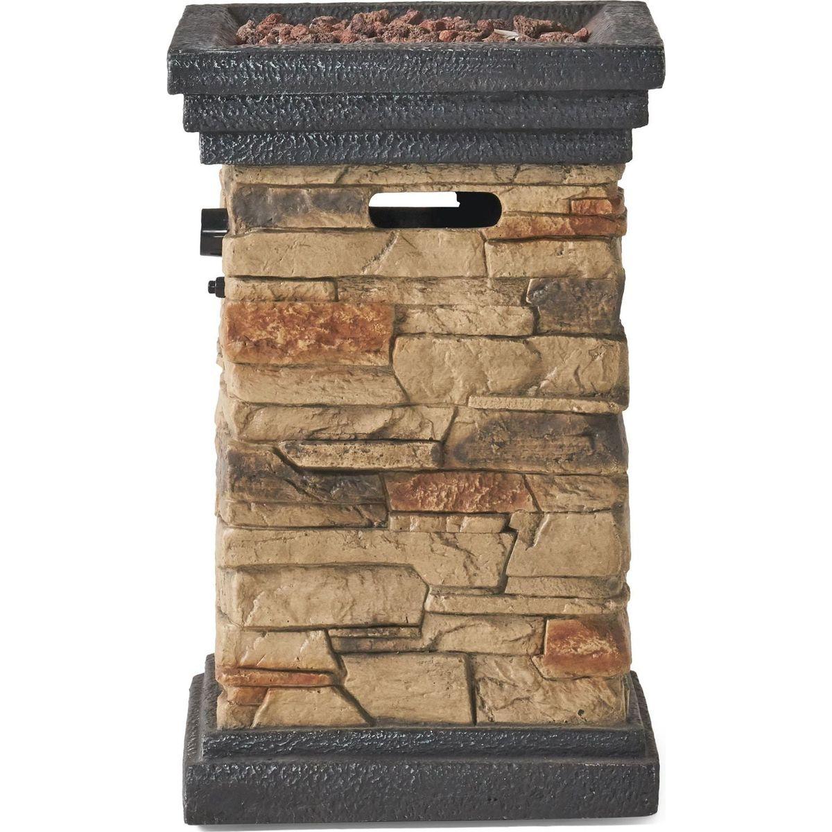 19.50" STONE MGO FIRE COLUMN - 40 000 BTU