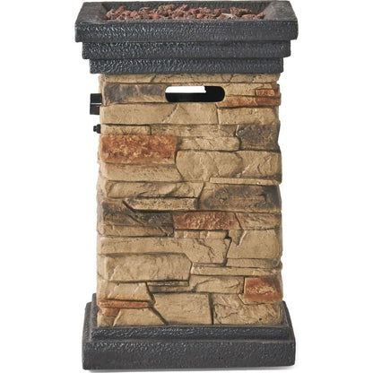 19.50" STONE MGO FIRE COLUMN - 40 000 BTU