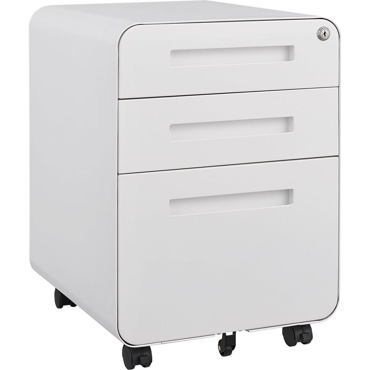 3 Drawer Mobile File Cabinet Under Desk Office,Simple Style Versatile Storage Cabinet for Legal/Letter/A4 Files, 5 Wheel Design Anti-Tilting Cold Rolled Steel Waterproof Moisture-Proof Black