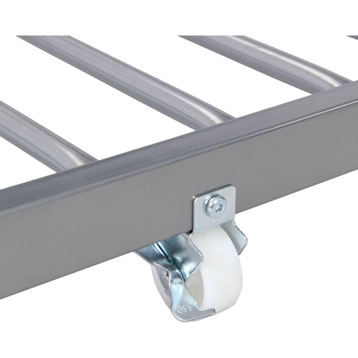 METAL BUNK BED WITH TRUNDLE SILVER
