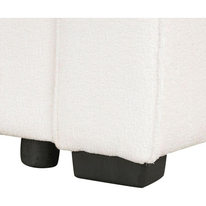 112.2" Sectional Sofa Pull-out Sofa Bed Sleeper with a Storage Ottoman,Three Pillows and Charging Devices for Living Room, Cream