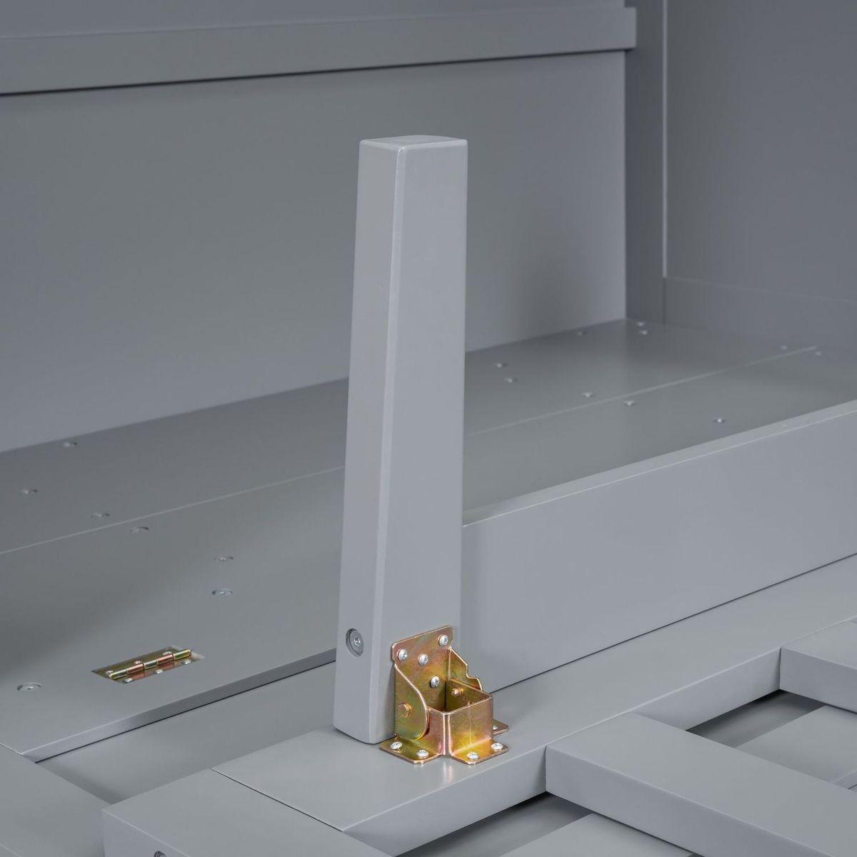 Full Size Murphy Bed with USB Port and removable Shelves on Each Side,Gray