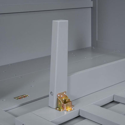 Full Size Murphy Bed with USB Port and removable Shelves on Each Side,Gray