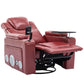 270 Degree Swivel PU Leather Power Recliner Individual Seat Home Theater Recliner with Surround Sound, Cup Holder, Removable Tray Table, Hidden Arm Storage for Living Room, Red