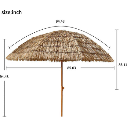 8'Thatch Patio Tiki Umbrella Tropical Palapa Raffia Tiki Hut Hawaiian Hula Beach Umbrella,Straw umbrella