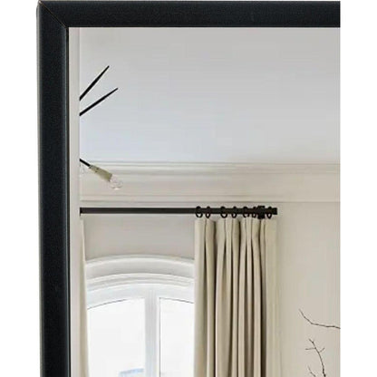 4rd generation black solid wood frame full length mirror, dressing mirror, bedroom porch, decorative mirror, clothing store, floor to ceiling mirror, wall mounted. 58 inches x 15 inches