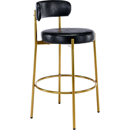 Bar Stools Industrial Pub Barstools with Back and Footrest, Modern Armless Bar Height Stool Chairs Set of 2