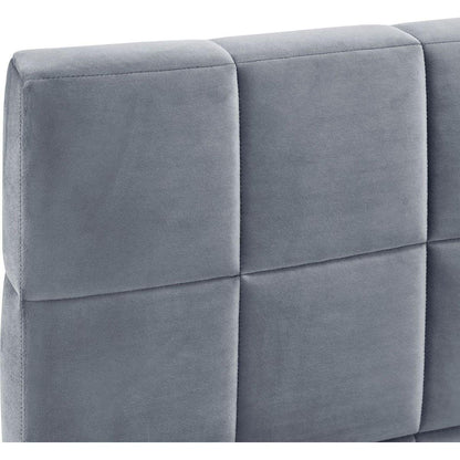 Full Size Upholstered Daybed/Sofa Bed Frame-Gray, Velvet